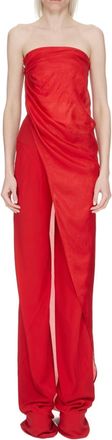 Rick Owens Lido Long Top In Cardinal Red