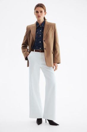 H&M Wide belted twill pants in White at Nordstrom, Size 12