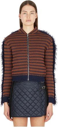Durazzi Milano Gebreid Bomberjack - Dames - Bomber jackets - Bruin - S - Wol - Jassen