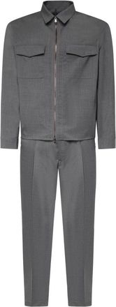 Santaniello Kostuum Set - Heren - Business pakken - Grijs - M - Wol - Kostuums