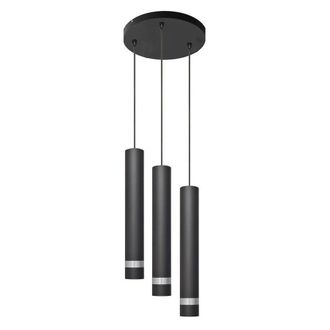 Netlighting Tuba Cluster Pendant Ceiling Light Black Chrome 30cm