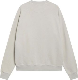 Prada Sweatshirt met logopatch - Heren - Sweatshirts & Hoodies - Beige - Maat: M Katoen