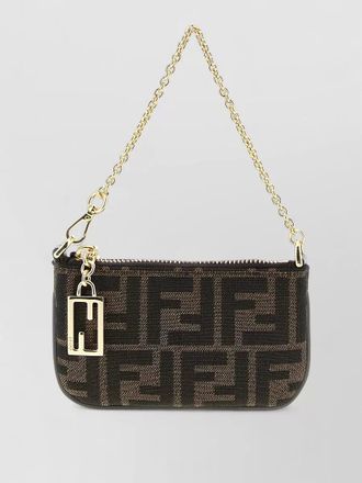 Fendi shoulder bag gold tone chain strap