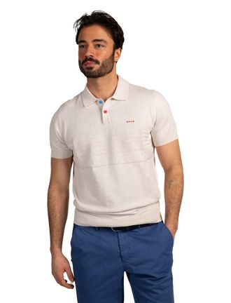 N-Z-A- NEW ZEALAND AUCKLAND Poloshirt New Zealand korte mouw cr&egrave;me 3 knoopjes