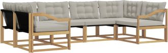 vidaXL Conjunto De Sof&aacute;s De Exterior 6 Uds. Blanco Y Gris Claro Vidaxl