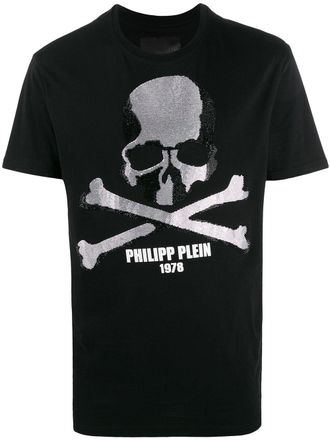 Philipp Plein SS Skull logo print T-shirt - men - Cotton - S - Black