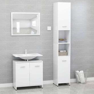 Berkfield Home 3 Piece Bathroom Furniture Set White Engineered Wood