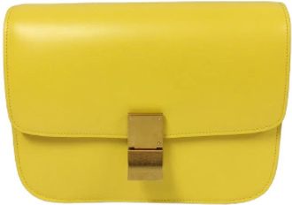 Celine Pre-owned Leather celine-bags - Dames - Vintage Schoudertas - Geel - ONE Size - Leer - Vintage