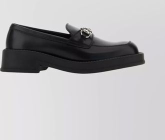 Gucci leather loafers with low block heel