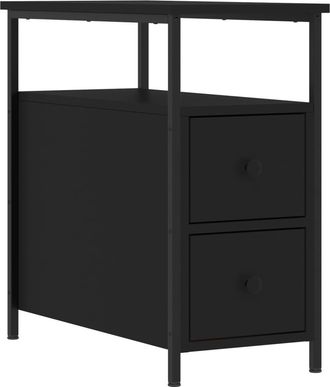 vidaXL Mesita De Noche Madera De Ingenier&iacute;a Negro 30x60x60 Cm Vidaxl