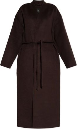 Anine Bing Wollen Jas - Dames - Jas met riem - Bruin - L - Wol - Jassen