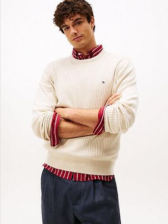 Tommy Hilfiger Rib-Knit Crew Neck Jumper With Cashmere