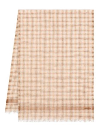 Ferragamo tartan scarf - men - Linen/Flax - One Size - Neutrals