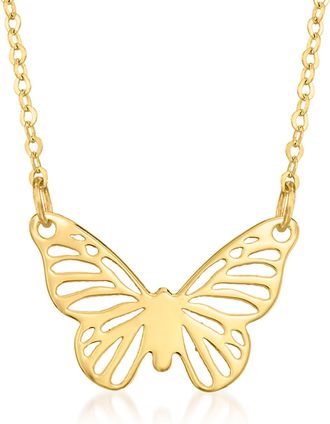 Canaria Canaria Italian 10kt Yellow Gold Butterfly Necklace