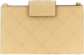 Tory Burch Portafoglio in Pelle Trapuntata con Logo a Rilievo - - Accessories - Donna - Beige - ONE SIZE