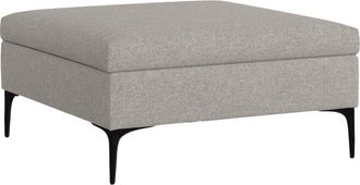 Simpli Home Rebecca 36In Contemporary Square Mid Century Coffee Table Storage Ottoman With Lift Up Lid
