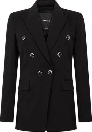 Pinko Dubbelrijige jas - Dames - Blazers - Zwart - L - Jassen