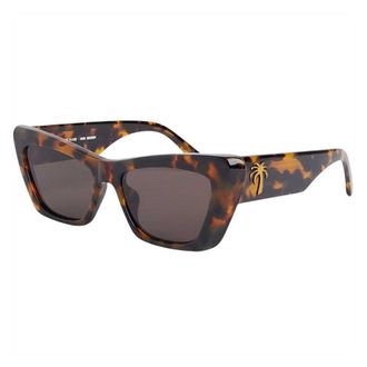 Palm Angels Heren Fairfield Rechthoek Zonnebril (Havana Bruin)