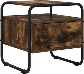 vidaXL Mesa De Noche Roble Ahumado Madera De Ingenier&iacute;a Vidaxl
