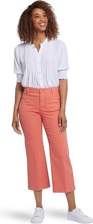 NYDJ Coco Relaxed Wide Leg Crop Jeans in Coral Haze Womens Jeans Coral Haze : 10 25.5, Cotton/Denim/Elastane