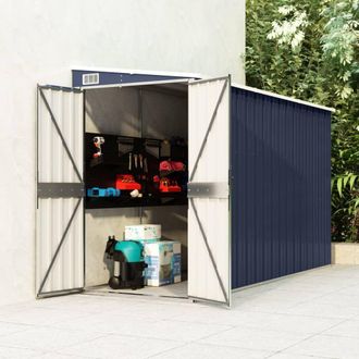 Berkfield Home Wall-mounted Garden Shed Anthracite 118x288x178 cm Steel in Black | Size: 118 x 288 x 178 cm
