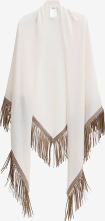 Herzen&rsquo;s Angelegenheit Dreieckiger Woll- und Kaschmirschal mit Kunstlederfransen