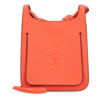 MCM Cross Body Bags, female, Orange, Size: ONE SIZE Himmel Mini Leather Hobo Bag