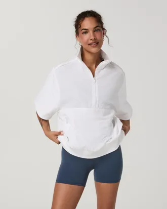 Vuori Clothing Retrograde Short Sleeve Half Zip Jacket | White | XS, Size Extra Small