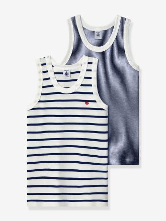 Petit Bateau Lot de 2 d&eacute;bardeurs en coton bio lot bleu