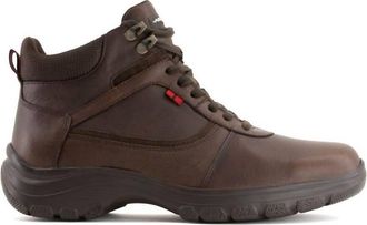 Andrea Mens Anti-Slip Leather Boots In Dark Brown