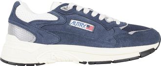 Autry Silver Blue Hyperway Low Suede Mesh Leather Sneakers