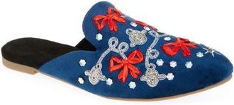Fuchsia Holiday Belle Embroidered Mule in Navy Blue at Nordstrom, Size 11