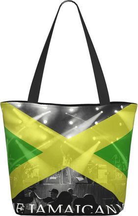 AOOEDM I Love Jamaican Music Ladies Shopping Bag 13x11x7in.The Perfect ValentineS Day Gift.It Is The Best ValentineS Day Gift For Mom, Daughter, Wife,Etc