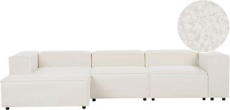 Beliani Modular Corner Sofa 4 Seater ARDAL Boucle Off-White Right Hand