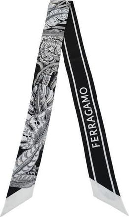 Ferragamo Skinny Silk Scarf in Black at Nordstrom Rack