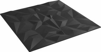 vidaXL Paneles De Pared 12 Uds. 50 X 50 Cm Negro Espuma Xps Vidaxl