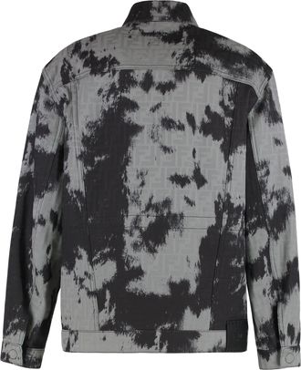 Fendi Womens Denim Jacket Ff Black Cotton