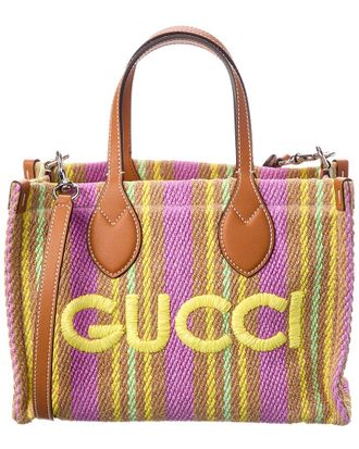 Gucci Small Jute & Leather Tote