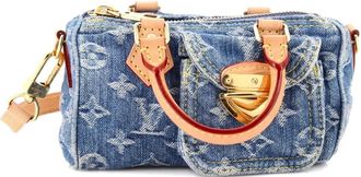 Louis Vuitton Speedy Bandouliere LV Remix Monogram Denim Nano crossbody bag - Blu