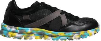 Dolce & Gabbana Zwarte Logo Lage Sneakers - Heren - Sneakers - Zwart - 40 1/2 EU - Leer - Schoenen