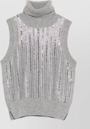 Ermanno Scervino metallic turtleneck sleeveless tank top