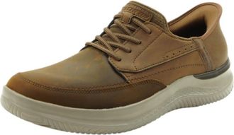 Skechers Mens Hasting Rory Slip-On Sneakers, Dark Brown Synthetic/Leather, 6.5 UK