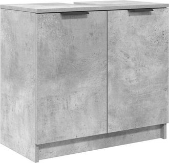 vidaXL Gabinete De Ba&ntilde;o Con Puerta Gris Concreto 64,5 X 33,5 X 59 Cm Vidaxl