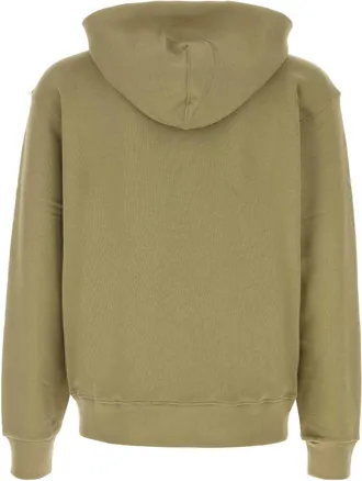 Kenzo Mens Signature Hoodie Khaki Cotton Sweater