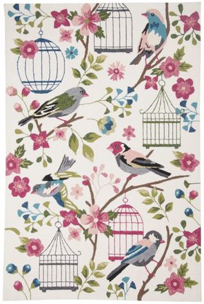 Gino Falcone Alfombra de poli&eacute;ster acolchada a mano - verde multicolor - 100x200 cm