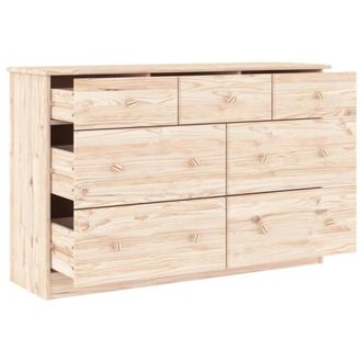 Berkfield Home Beautiful Chest of Drawers ALTA 112x35x73 cm Solid Wood Pine in Light Tan | Size: 112 x 35 x 73 cm
