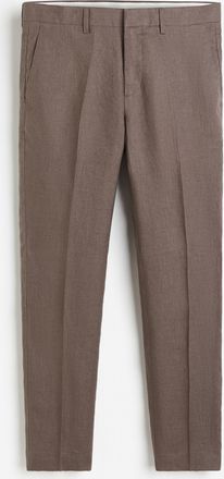 H&M Anzughose aus Leinen in Slim Fit - Beige