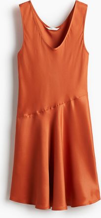 H&M Ausgestelltes Satinkleid - Orange