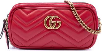 Gucci Pre-owned Gucci Mini Calfskin GG Marmont Triple Zip Crossbody Ladies P3W0EZ6JMCBEX4AH