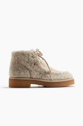 H&M Lace-up Boots in Light Beige at Nordstrom, Size 10